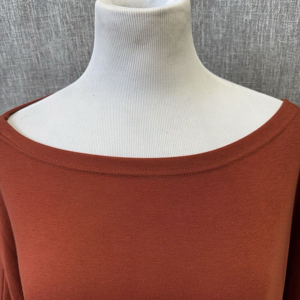 Lido-Hool Orange Boatneck Long Sleeve Top - Women’s Size Large - Picture 3 of 8
